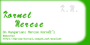 kornel mercse business card